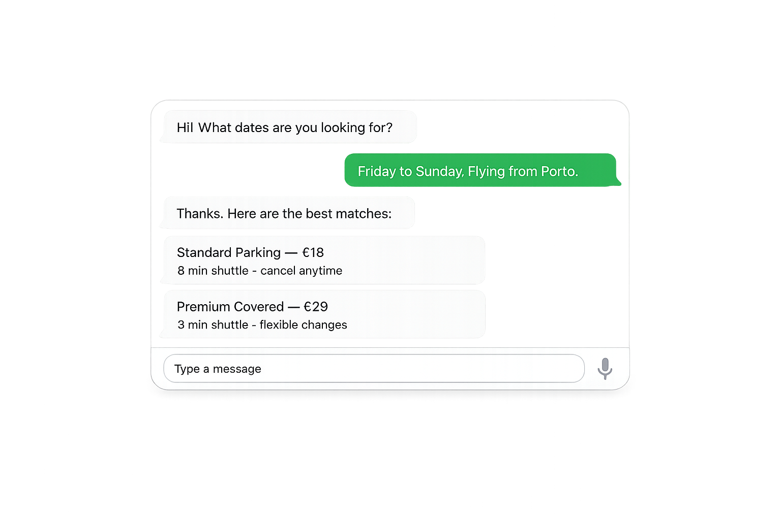 Booking flow preview